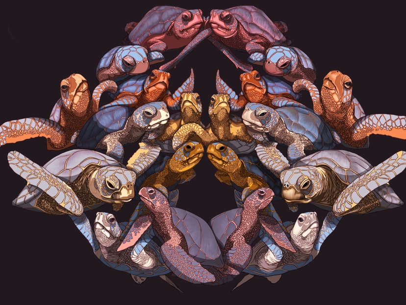 Rorschach Green Turtle